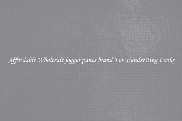 Affordable Wholesale jogger pants brand For Trendsetting Looks
