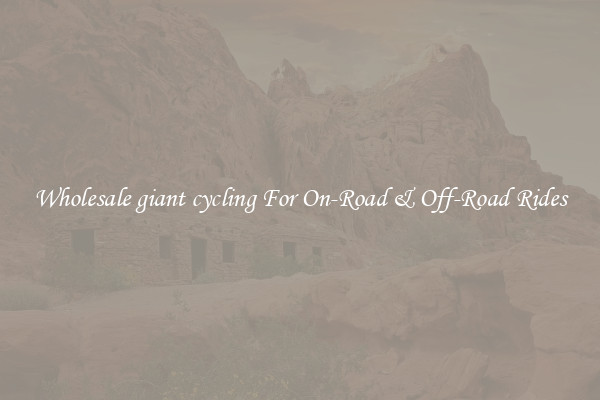 Wholesale giant cycling For On-Road & Off-Road Rides
