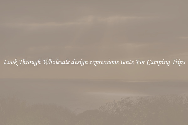 Look Through Wholesale design expressions tents For Camping Trips